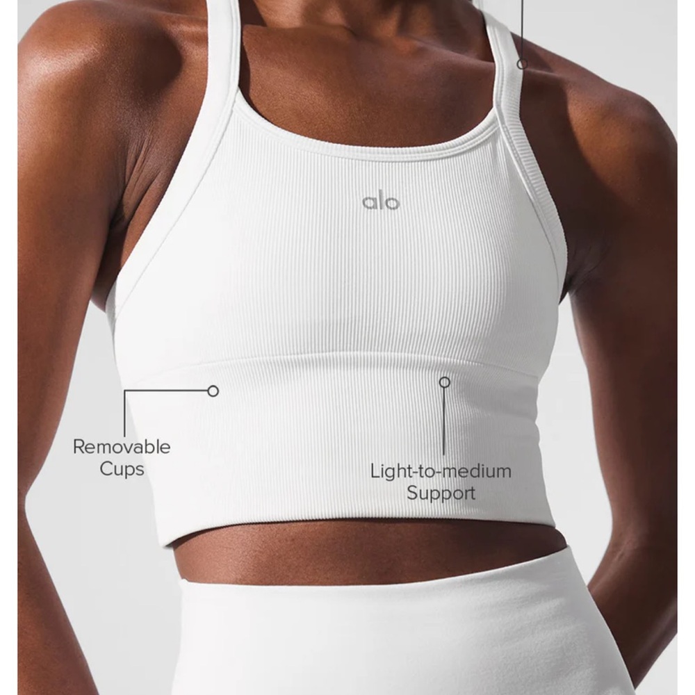 ALO Seamless Ribbed Favorite Bra Tank White
